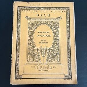 Presser Collection Bach Two Part Inventions For The Pianoforte No 38 Vintage